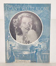 Vintage 1935 I Can't Waltz Alone Sheet Music Alice Adams Cover Photo picture