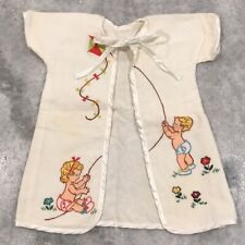 Vintage Baby Robe Hand Painted Satin Tie 3-6 Months picture