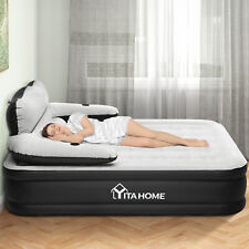 YITAHOME Queen Size Air Mattress with Headboard Camping Airbed w/Built-in Pump picture