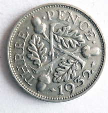 1932 GREAT BRITAIN 3 PENCE - Excellent Silver Coin -  - #3psv picture
