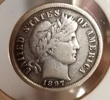1897 *Very Fine* Barber Dime 90% Silver US Antique Coin picture