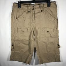 Bamboo Traders Shorts Women's Size 6 Tan Bermuda with Roll Tab picture