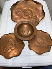 copper plates vintage LOT SET OF (4) FOUR picture
