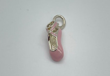 Rare Tiffany & Co. Silver Pink Enamel Diamond Ballet Charm Slipper picture