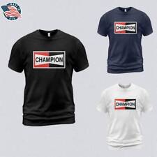 Champion Spark Plug Logo Men's Black T-Shirt Size S - 5XL picture