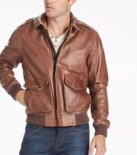 Men's Aviator A2 Distressed Casual Bomber Flight Vintage Genuine Leather Jacket picture