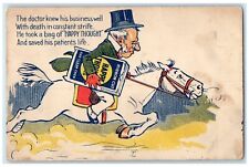 c1905 Robbin Cut Happy Thought Doctor Riding Horse Antique Advertising Postcard picture