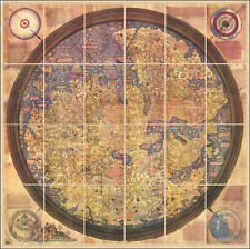 1450 Fra Mauro Medieval Flat Earth Large World Map Poster Print picture