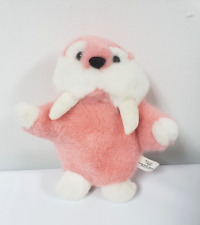 Vintage Pink Walrus Stuffed Animal Plush by M. S. toy 7 in picture