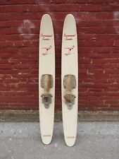 Vintage RARE TOURNAMENT TRIXSTER Wooden Water Skis Thomson Skis Crivitz, Wis. picture