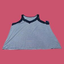 Basic Editions Women's Striped Casual Knit Pullover Sleeveless Shirt Size XXXL  picture