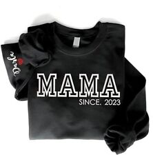Personalized Embroidered Mama Sweatshirt, Mama Est 2023 Sweatshirt, Custom Embro picture