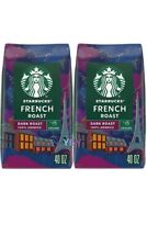 2 Packs Starbucks Dark French Roast Ground Coffee 40 oz Each Pack = 80 oz picture