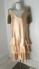 Vintage Deco Period Pink Satin Flapper Dress picture