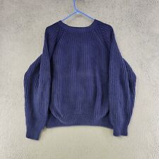 Vintage J Crew Sweater Mens XL Extra Large Blue Pullover Knit Casual Long Sleeve picture