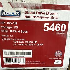 RESCUE 5460 MULTI-HORSEPOWER DIRECT DRIVE BLOWER MOTOR 115V  sealed new picture