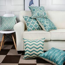 Throw Pillow Cover / Aqua Cushion Cover For Home Decor Set Of 4~18 X 18 Inch picture