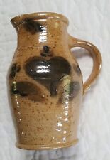 Shadowlawn Stoneware Pottery Cobalt Blue Heart Pitcher Appx 8