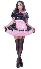 French Sissy girl maid Black PVC lockable dress Cosplay Costume Tailor-made picture