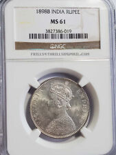 1898 B British India Silver Rupee Coin NGC MS 61 Key Date Rare picture