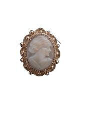 Antique Gold carved Shell Cameo Brooch/Pendant picture