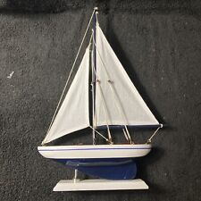Vintage Sailboat Model with Cloth Sails picture