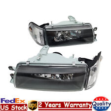 Headlights Set For 88 92 Toyota Corolla Sedan/Wagon W/ Corners Lamps Left+Right picture