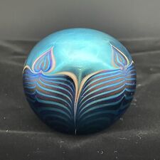 Vtg. 1988 Cathy Richardson Dichroic Pulled Feathers Paper Weight picture