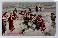 Galveston TX-Texas, Bathing, Swimming, Antique, Vintage c1914 Postcard picture