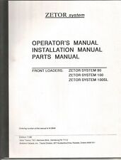 Original Zetor System 90 100 100SL Loader Operator's Installation Parts Manual picture