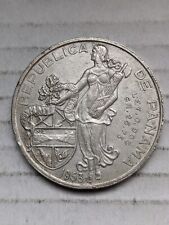 1953 Panama Un Balboa 90% Silver AU About Uncirculated Details KM#21 picture