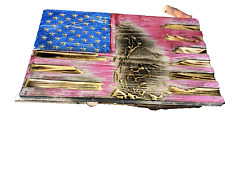 Distressed Burnt Fireman US American Flag Outdoor  Stars Banner Stripes Memorial picture