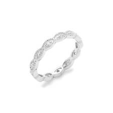 Beautiful Victorian Sterling Silver Stackable CZ Band picture