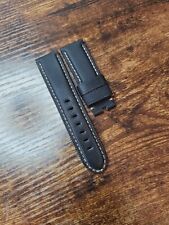 Panerai Watch 24/22mm Black OEM Bi-Material Waterproof Canvas & Leather Strap  picture
