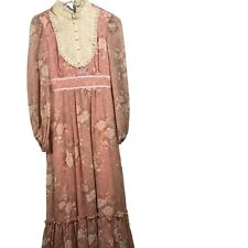 Women’s Vintage Candi Jones California Pink Floral Prairie Dress Size XS/Small? picture