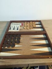 Vintage  Drueke Brown Chip Game Co.  Backgammon Black White Bakelite Pcs. Cork picture
