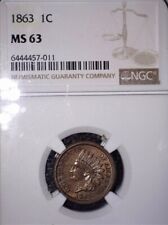 1863  Indian  Head Penny, NGC MS63 , Gorgeous and Issue Free picture