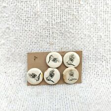 Vintage Mahatma Gandhi Graphics Brass Button Set Pre Independence Sewing BTN29 picture
