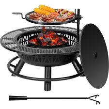 35'' Outdoor Wood Burning Round Fire Pit Barbecue Pit BBQ Backyard Fireplace picture