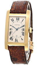 CARTIER VINTAGE Tank Americana 18K Yellow Gold Men's Watch 02052 picture