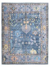 New Blue Oversize Oushak Turkish Handmade Multi Color Pattern Rug 10.3x13.6 feet picture