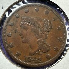 1842 1C Braided Hair Cent, Large Date (79189) picture