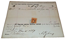 APRIL 1869 NEW YORK CENTRAL RAILROAD NYC PAYMASTER VOUCHER A B AVERY UTICA picture