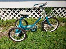Vintage Murray Chain Drive Tricycle Teal Green w/ White Glitter Seat  picture