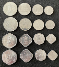 India 8 Coins Set 1 Rupee, 1, 2, 5, 10, 20, 25, 50 Paise UNC World Coins picture
