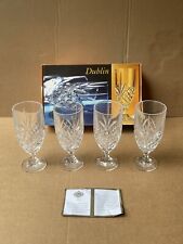 Shannon By Godinger Dublin Set Of 4 New 24% Lead Crystal Goblet Ireland picture