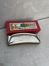 Vintage M. Hohner ECHO Grand Prix Curved HARMONICA in BOX Germany Collectable picture