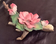 Capodimonte Napoleon, Large Pink Rose & 3 rose buds Arranged on Branch picture