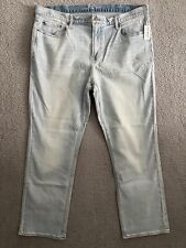 Old Navy Jeans Mens 42x32 Blue Straight Built In Flex Stretch Light Denim NWT picture