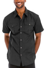 Men’s Casual Western Button Down Short Sleeve Chest Pocket Dress Shirt picture
